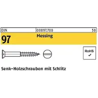 Reyher DIN 97 - Messing - 2x8 - Senk-Holzschrauben mit Schlitz
