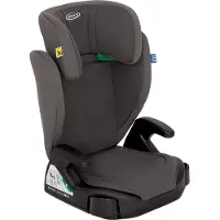 Graco Junior Maxi i-Size R129 Kindersitz, ca. 3,5 bis 12 Jahre (100 bis 150 cm), Kindersitzerhöhung, Armlehnen und Kopfstütze höhenverstellbar, leicht, mit Getränkehalter, grau, Iron