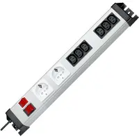 Kopp 227520013, 1,4 m, Drinnen, C13-Koppler, IP20, Schwarz, Grau, Rot, Weiß, 8 AC-Ausgänge