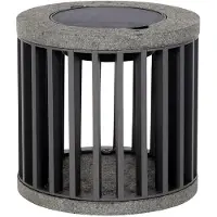 LES JARDINS LED-Solartischleuchte Halo, grau, Alu/Granit dimmbar, alu / grau / zink, Aluminium, Solarleuchten