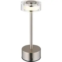 Globo LIGHTING LED Tischleuchte "SHIRA", silber (nickel matt), 1, 1 Stk., Leuchten, Akkutischleuchte, Touchdimmer, Lichttemperaturwechsel, LED Tischleuchte