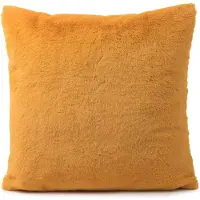 Gozze Dekokissen GÖZZE "Uni Flauschkissen LaPit", senf, unifarben, B:45cm H:10cm L:45cm, Polyester, Dekokissen_Sitzkissen_Kissenhüllen, Dekokissen