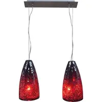 Näve Glas-Pendelleuchte 2 flg. - Material: Glas, Metall - Farbe: rot, metall blank; 789021