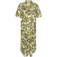Kaffe Midikleid "Damen Kleid BPsolvej", Damen, Gr. XXL, N-Gr, grün (grün big watercolor leaf), Obermaterial: 100% Viskose LENZING ECOVERO CV LenzEcov., Kleider Midikleid