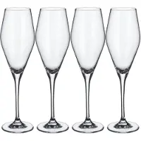 Villeroy & Boch Champagnerglas "Champagnergläser La Divina 260 ml 4er Set transparent", bunt (transparent), Glas, Trinkgefäße, Champagnerglas