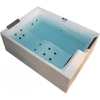HOME DELUXE - Outdoor Whirlpool NIMBUS DELUXE PURE – ohne Treppe und Thermoabdeckung - Maße: 190 x 140 x 70 cm- Inkl. Heizung, 18 Massagedüsen I Außen Whirlpool für 2 Personen