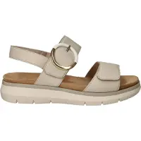 Remonte Riemchensandale , Damen, Gr. 39, beige (creme), Leder, unifarben, Schuhe Riemchensandale, Sandale, Bequemschuh, Sommerschuh mit praktischen Klettverschlüssen