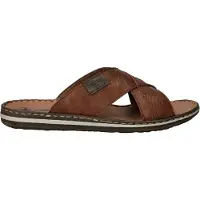 Rieker Pantolette , Damen, Gr. 45, Synthetik, braun, Leder, unifarben mit Farbeinsatz, Schuhe Pantolette, Sommerschuh, Strandschuh, Schlappen, Hausschuh mit Label