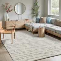Merinos Teppich "Elio 2", beige (creme), B:80cm H:16mm L:300cm, Polypropylen, Teppiche, Teppich, moderner Kurzflor Teppich mit Hoch-Tief-Effekt, 3D Effekt