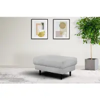 Home affaire Polsterhocker "VEYRAS Sitzhocker, Maße B/T/H: 90/65/46 cm", grau (hellgrau), B:90cm H:46cm T:65cm, 100% Polyester, Hocker, Polsterhocker, mit Wellenunterfederung, passend zur Serie Veyras