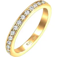 Elli Silberring "Ring Memoire Verlobung Kristalle 925 Silber" Gr. 50, gold, Fingerringe, Damen, 50, Silber 925 (Sterlingsilber), Silberring