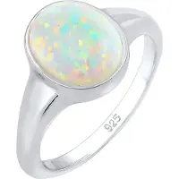 Elli Siegelring "Ring Siegelring Mondstein Oval 925 Silber" Gr. 58, silber, Fingerringe, Damen, 58, ohne Stein, Silber 925 (Sterlingsilber), 9mm, Siegelring