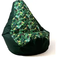 Go Gift Sako sack pouffe pear print black-papua L 105 x 80 cm