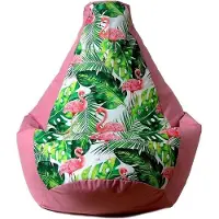 Go Gift Sako bag pouffe Pear print pink-flaming XXL 140 x 100 cm