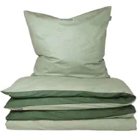 Schiesser Bettwäscheset Doubleface | Unifarben | Renforcé | 2-teilig | 100% Baumwolle | Angenehm weich & glatt | YKK-Reißverschluss | 135x200 cm + 80x80 cm | Grün