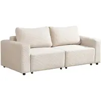 HOME DELUXE Modulares Schlafsofa VINA S, Beige - 210 x 92 x 85 cm - inkl. Stauraum | Cordsofa, Sofa mit Schlaffunktion, Couch