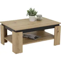 Hela Couchtisch "TIM", braun (artisan eich), B:90cm H:40cm T:60cm, Tische, Couchtisch, mit Ablageboden, quadratisch oder rechteckig