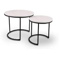 TRIO Beistelltisch "Doreen", schwarz (schwarz, schwarz, weiß), B:39cm H:43cm T:43cm, Tische, Beistelltisch, Kombination aus Holz und Metall