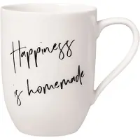 Villeroy & Boch Becher "Becher mit Henkel 'Happiness is Homemade' Statement 290 ml weiß", weiß, 1 tlg., Porzellan, Trinkgefäße, Becher