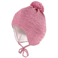 Maximo Strickmütze , Jungen, Gr. 51, rosa (altrosa), Obermaterial: 100% Baumwolle. Futter: 85% Baumwolle, 15% Polyamid, Mützen Strickmütze, mit Norwegerstern, Pompon und Bindeband