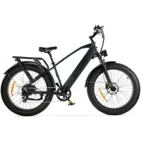 ENGWE E26 Elektrisches Fatbike - E-Bike - Hoher Einstieg - 26 Zoll - 250W Motor - 7 Gänge - 140 km Reichweite - Hydraulische Scheibenbremsen - Schwarz