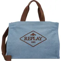 Replay Schultertasche Shopper Shoulder Bag Denimblue blaugrau