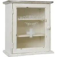 Clayre & Eef Medizinschrank 32x18x36 cm Weiß Holz