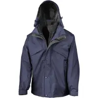 Result Herren 3-in-1 StormDri Jacke mit Reißverschluss und Druckknöpfen, wasserabweisend, winddicht FK585 (L) (Marineblau)