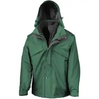 Result Herren 3-in-1 StormDri Jacke mit Reißverschluss und Druckknöpfen, wasserabweisend, winddicht FK585 (2XL) (Flaschengrün)