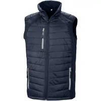Result Genuine Recycled - "Compass" Weste Wattiert für Herren FK2533 (XS) (Marineblau/Grau)
