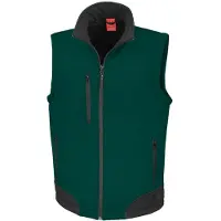 Result Herren Softshell-Weste, wasserabweisend, atmungsaktiv FK572 (XL) (Flaschengrün/Schwarz)