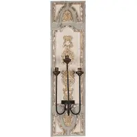 Clayre & Eef Wandleuchte 31x19x120 cm Beige Grau Holz
