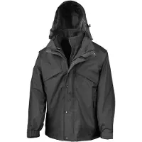 Result Herren 3-in-1 StormDri Jacke mit Reißverschluss und Druckknöpfen, wasserabweisend, winddicht FK585 (S) (Schwarz)