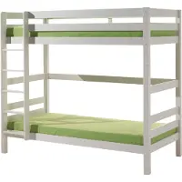 Vipack Etagen-Hochbett Pino - Kiefer massiv weiß lackiert, Maße: 210 cm x 182 cm x 105 cm; PISBOL14