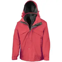Result Herren 3-in-1 StormDri Jacke mit Reißverschluss und Druckknöpfen, wasserabweisend, winddicht FK585 (XS) (Rot)