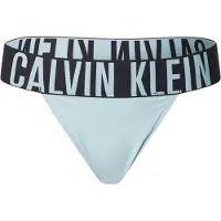 Calvin Klein String "HIGH LEG THONG", Damen, Gr. XS (34), blau (ether), Obermaterial: 82% Polyamid, 18% Elasthan, UNDERWEAR, körpernah, Unterhosen String, mit großem Logo