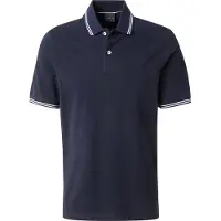 Bugatti Poloshirt mit Kontraststreifen und Bruststickerei