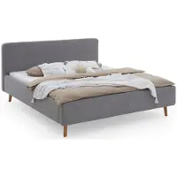 Meise Polsterbett .MÖBEL "Mattis", grau, B:161cm H:105cm L:218cm, Bezug Bett: Multicolor (100% Polyester), Betten, Polsterbett, Topseller, wahlweise mit Bettkasten