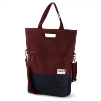 URBAN PROOF Recycelte Shopper-Fahrradtasche 20 Liter - Burgunderrot/Grau