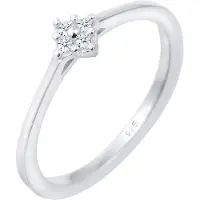 Elli DIAMONDS Ringe - Ring Verlobung Klassisch Diamant 0.06 ct. 925 Silb - Gr. 56 MM - in Silber - für Damen