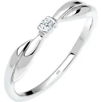 Elli DIAMONDS Ring Schleife Verlobung Diamant 0.03 Ct. 925 Silber Elli DIAMONDS Weiß