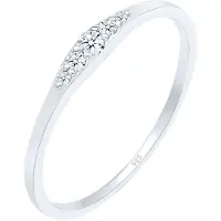 Elli DIAMONDS Ringe - Ring Verlobungsring Diamant (0.07 ct) Bridal 925 S - Gr. 56 MM - in Silber - für Damen