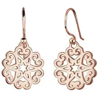 Elli Paar Ohrhänger "Ohrringe Ohrhänger Ornament 925 Sterling Silber" Gr. 25, rosa (rosegold), Ohrringe, Damen, 25, Silber 925 (Sterlingsilber), Paar Ohrhänger