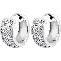 Elli Paar Creolen "Ohrringe Paar Creolen Elegant 925 Silber, mit Kristallen von Swarovski", silber, Ohrringe, Damen, Silber 925 (Sterlingsilber), Paar Creolen