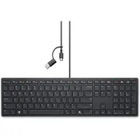 Dell Pro kabelgebundene Collaboration-Tastatur – KB525C - französisch (AZERTY), Volle Größe (100%), Kabelgebunden, USB, Plunger key switch, AZERTY, Schwarz
