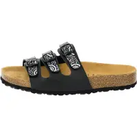 Lico Bioline Flower Pantoletten in Übergrößen Schwarz [D2C]560112 große Damenschuhe