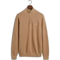Gant für Herren. 8040523 Baumwollpikee-Pullover mit halbem Reißverschluss beige (S), Lässig, Baumwolle, Langarm