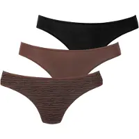 LASCANA String "aus hochwertiger Modal-Qualität", Damen, Gr. 48/50, braun (braun, schwarz), Obermaterial: 94% Modal (TENCELTM), 6% Elasthan, unifarben, körpernah, Unterhosen String