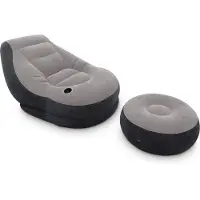 Intex Samtsessel mit Fußhocker 130 x 99 x 76 cm 68564