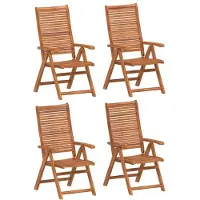 vidaXL 4 Stück verstellbare Klappstühle, 56 x 72 x 107 cm, Massivholz Akazie